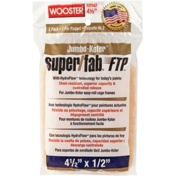 Wooster RR942 4.5 in. Jumbo-Koter Super Fab Ftp 0.5 in. Roller Cover, 2PK 71497177346